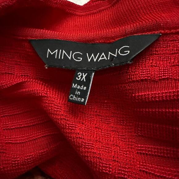 Ming Wang Cardigan Womens 3XL Black Red Open Front Career - Picture 2 of 11